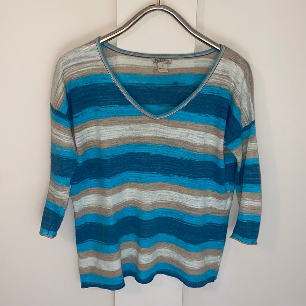 Lucky Brand Striped Lightweight Sweater Size Small